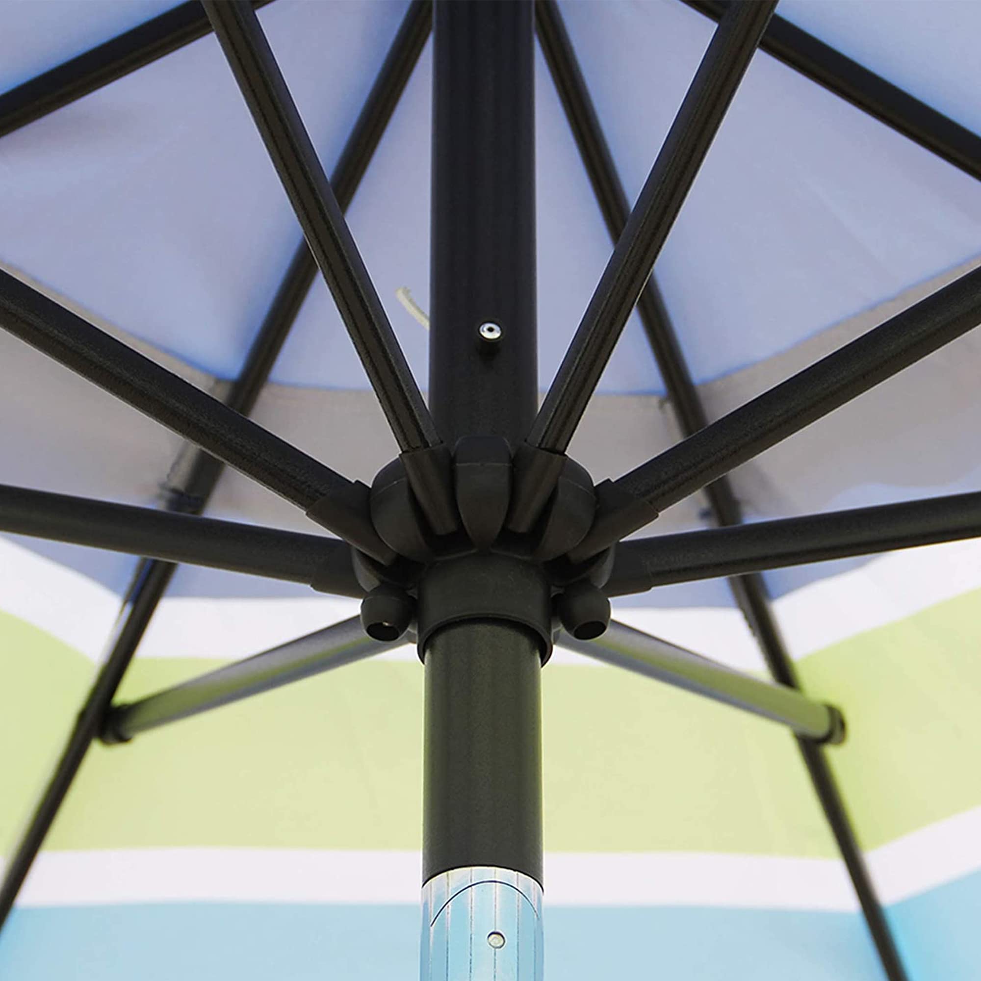 Blissun 9 Foot Outdoor Patio Umbrella with 8 Sturdy Ribs - Push Button Tilt & Crank - Perfect for Garden, Backyard, Poolside, and Outdoor Dining Areas
