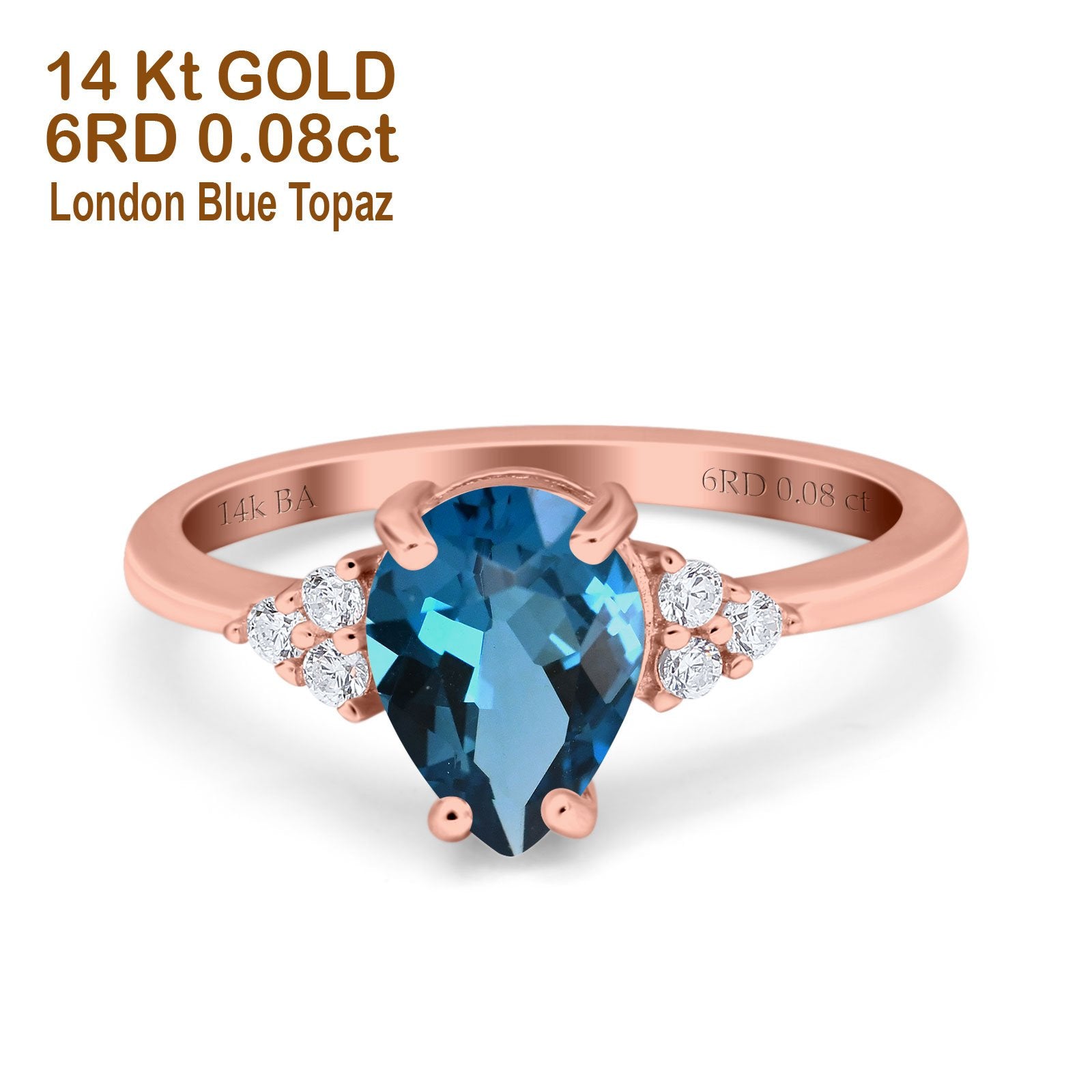 14K Gold 1.33ct Teardrop Pear Shape 8mmx6mm G SI Diamond Engagement Ring for Women - Perfect Wedding Band, Anniversary Gift & Proposal Jewelry