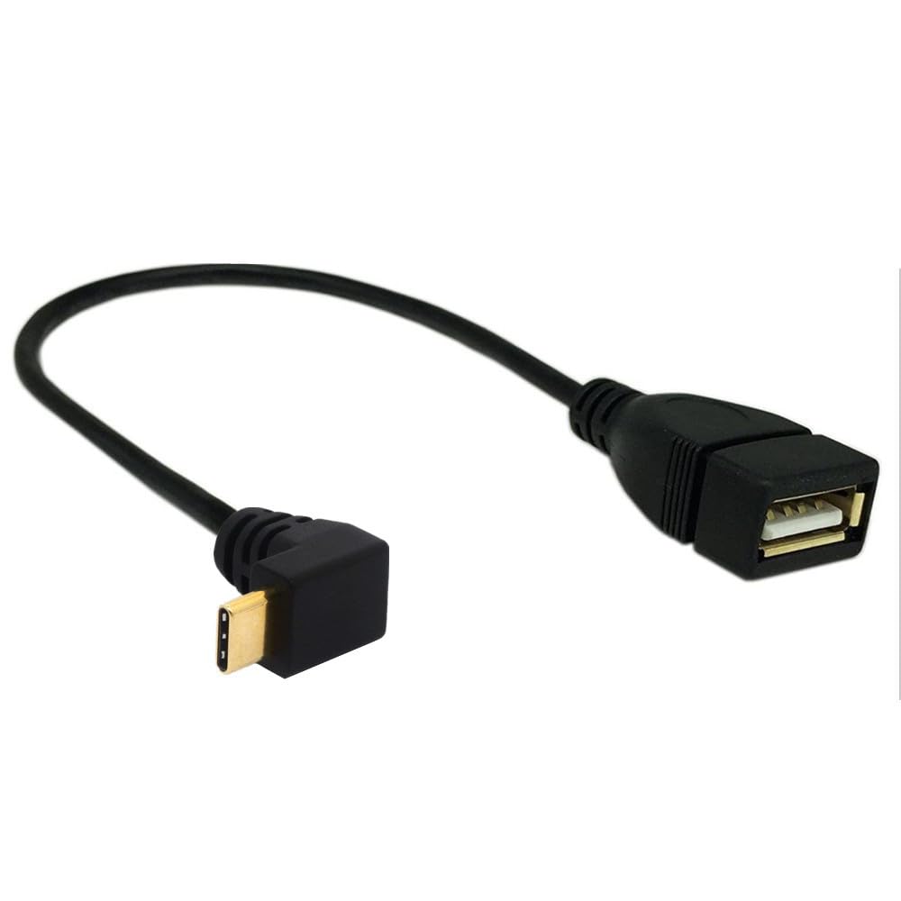 USB C to USB Adapter 3.1 - Gold Plated Type C Male to USB A Female OTG Cable (10 Inch, 90 Degree) - Fast Data Transfer & Charging for MacBook, Samsung Galaxy, iPad Pro & More Devices