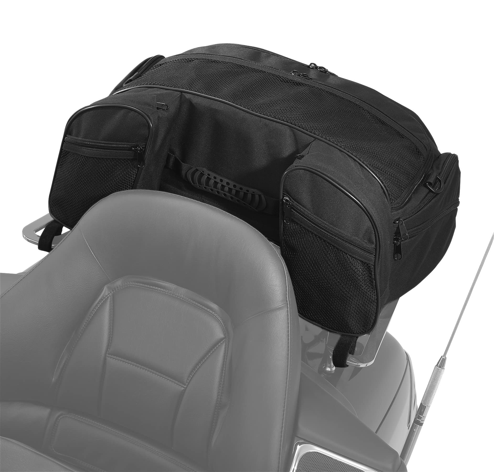 4-603 Black Touring Luggage Rack Bag - Waterproof Motorcycle Saddlebags for Harley, Cruiser & Touring Bikes - Perfect for Long Rides, Road Trips & Daily Commuting