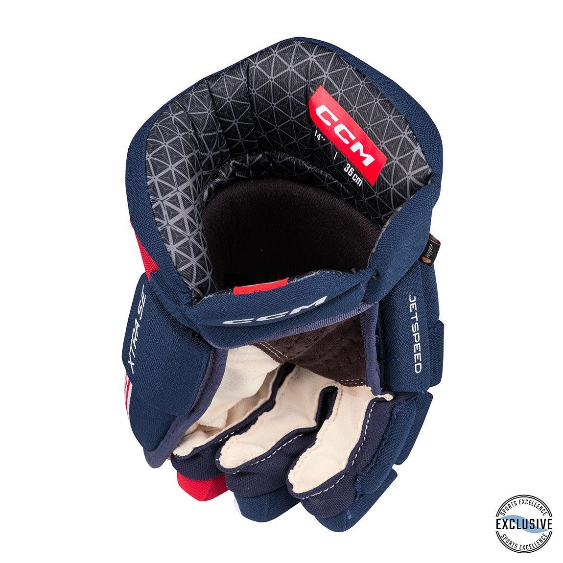 CCM Jetspeed XTRA SE Hockey Gloves for Junior Players - Lightweight Protective Gear for Ice Hockey Training & Games