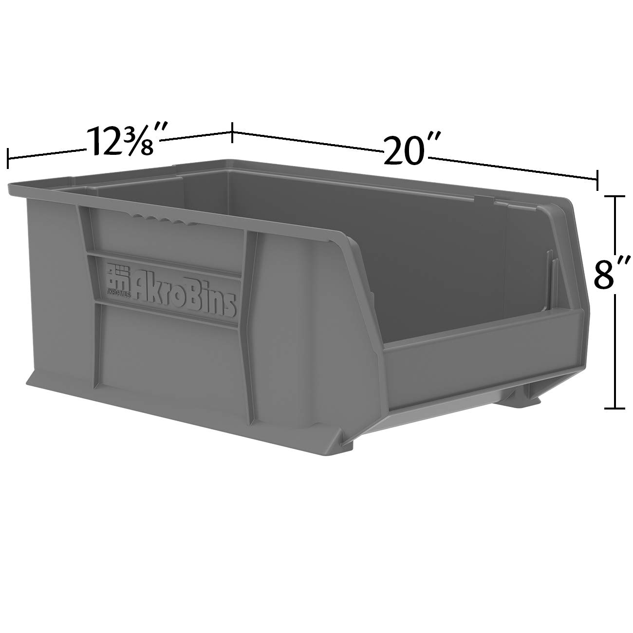 Akro-Mils 30281 Super-Size AkroBins Plastic Storage Bins - 3-Pack Stackable Organizer Bins for Garage, Classroom, Warehouse (20