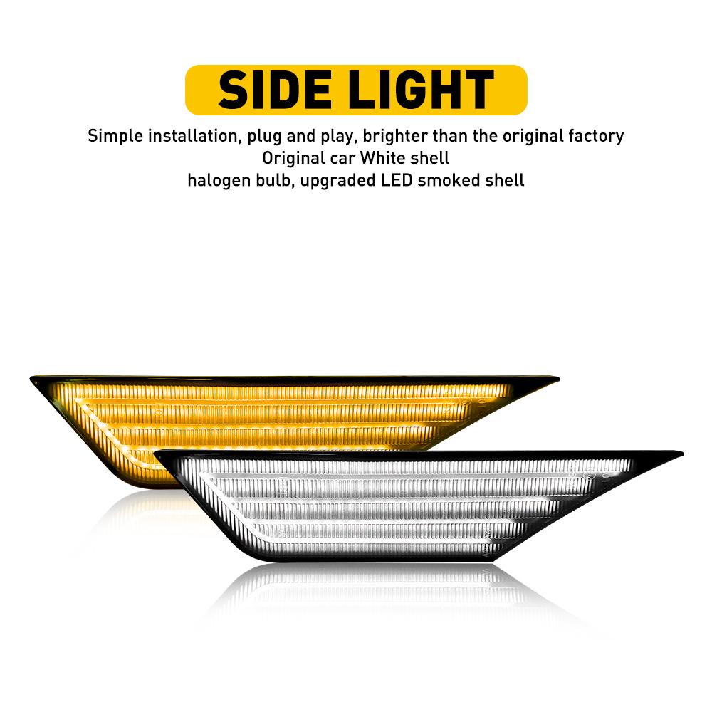Smoke LED Side Marker Lights Switchback for 2016-2021 Honda Civic - DRL Turn Signal Lights, Easy Installation, Waterproof - Upgrade Your Car's Style & Safety for Night Driving and Daily Commute