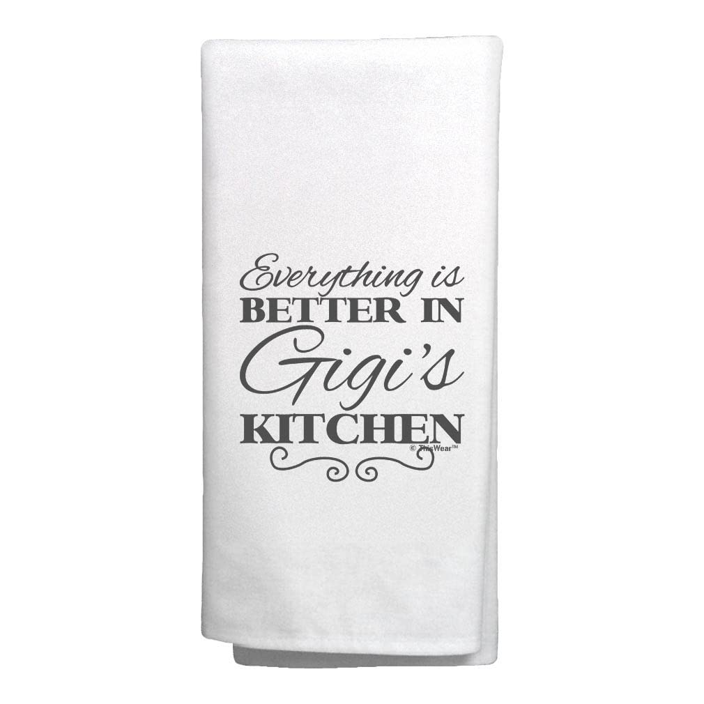 Gigi Gifts from Grandchildren - Premium White Kitchen Tea Towel for Grandmothers | Perfect for Cooking, Baking & Heartwarming Kitchen Moments