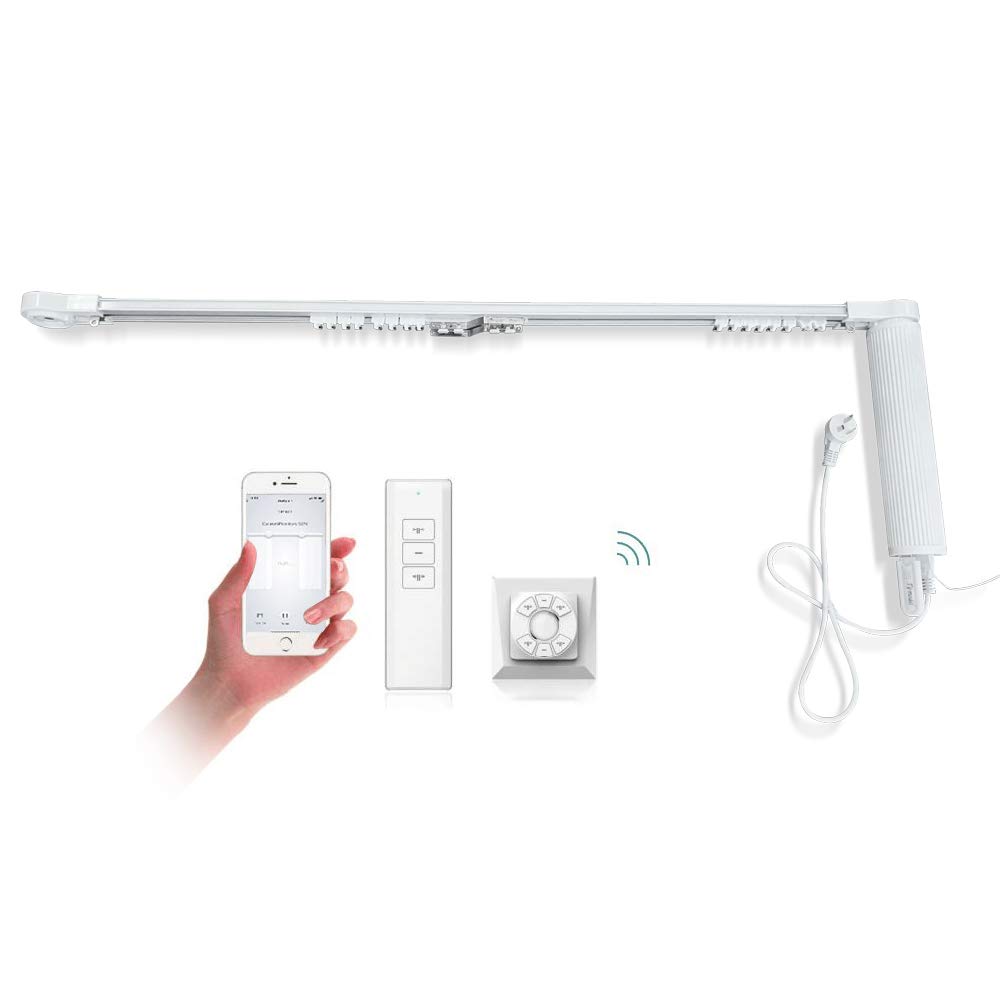 WiFi Smart Automatic Curtain Motor Track System - DIY Custom Length Motorized Curtains & Blinds for Home Automation - Perfect for Smart Homes, Bedrooms, and Living Rooms