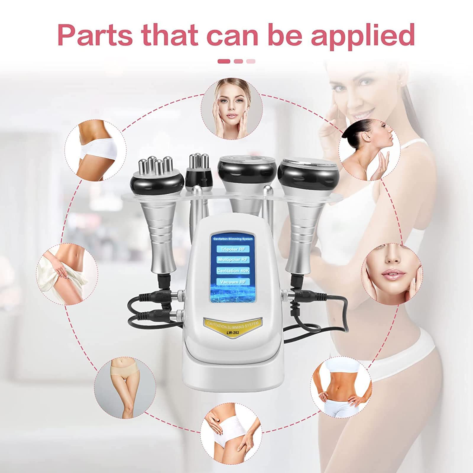 Professional 4-in-1 Cavitation Fat Removal Machine - Ultrasonic Vacuum Body Slimming Device for Cellulite Reduction & Wrinkle Removal - Home Use Beauty Massager for Body Contouring, Weight Loss & Skin Tightening - Perfect for Spa Treatments, Home Beauty Routines & Post-Workout Recovery