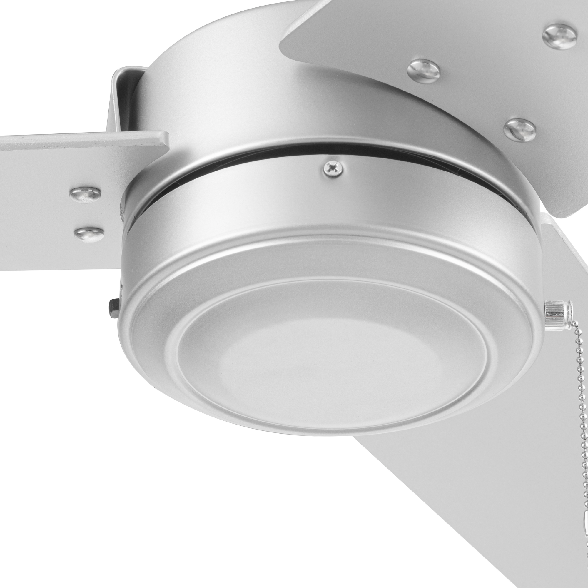 52 Inch Brushed Nickel Ceiling Fan with Pull Chain - Indoor/Outdoor Use for Living Room, Bedroom, Patio & Covered Porch