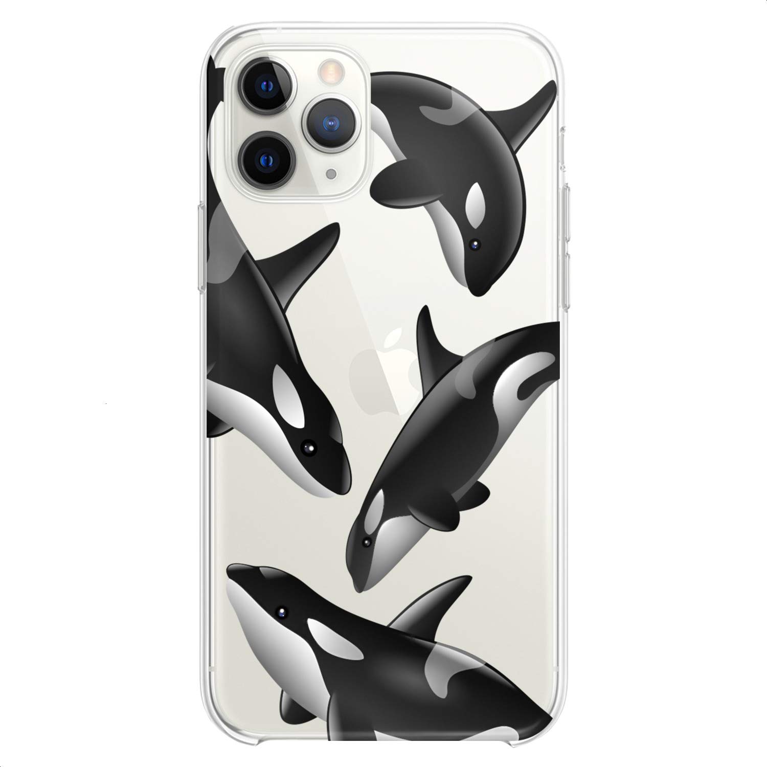 Premium Flexible TPU Phone Case for iPhone 16/15/14/13/12/11 Pro Max/Plus/Mini/XS/XR/X/8/7/6/5/SE - Cute Whale Print Silicone Cover with Slim Clear Design - Perfect for Women Girls Teens & Animal Lovers (Home Office Travel Protection)