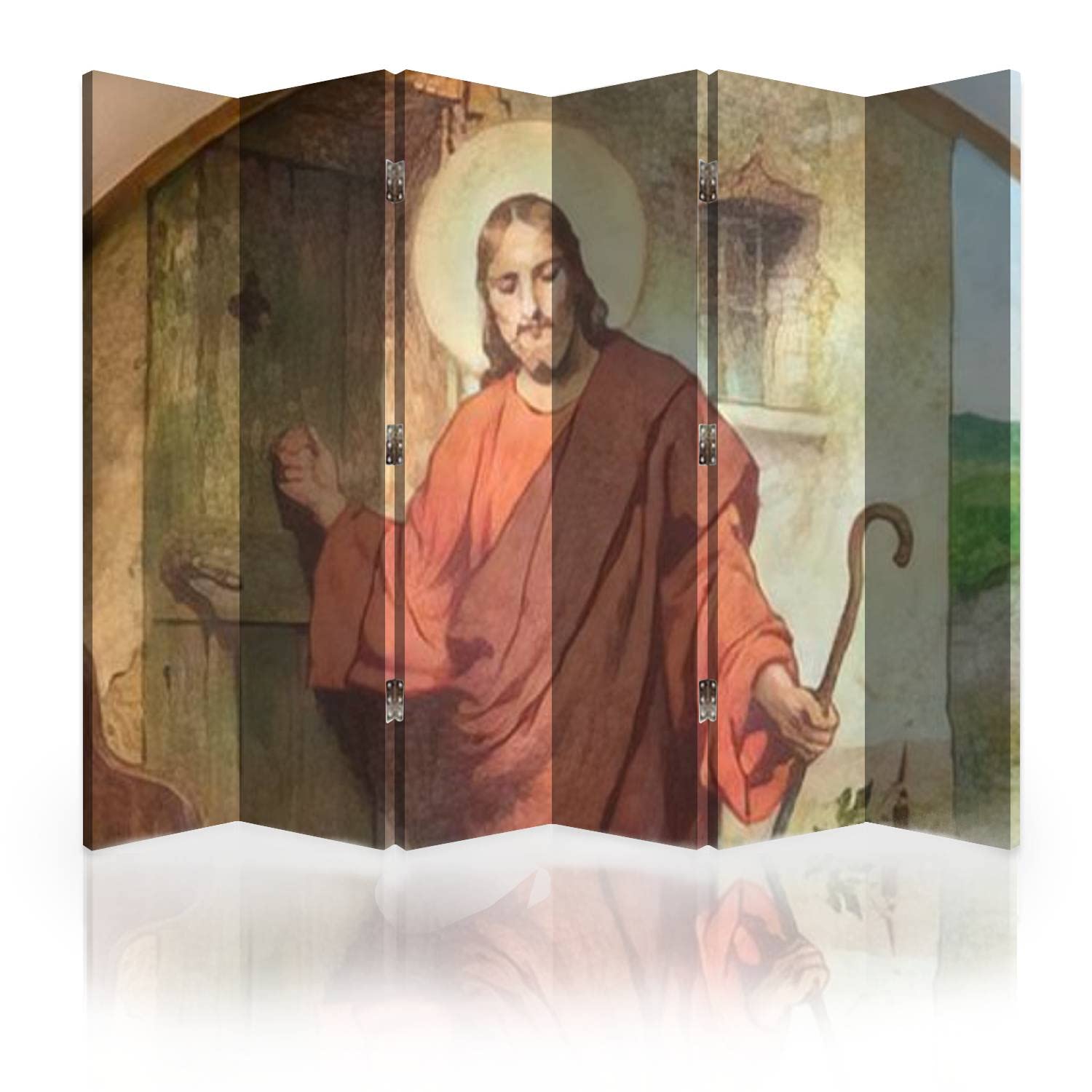 6-Panel Canvas Room Divider Privacy Screen - Vienna Austria Inspired Folding Partition with Symbolic Fresco Design | Perfect for Home Office, Bedroom Separation & Studio Privacy