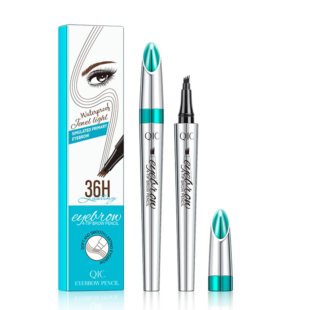 JMason Waterproof Tattoo Eyebrow Pencil - Professional Long Lasting Makeup with Quick Drying No Smudge Formula, 4-Point Tip Design (02 Dark Brown) for Everyday Makeup & Special Occasions