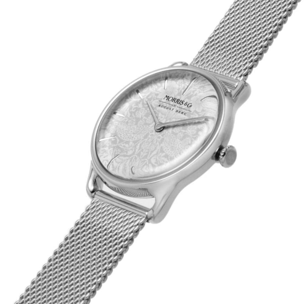 August Berg X Morris & Co. Silver Milanese Strap Unisex Watch M1ST0530E20MSL (30mm) - Elegant Fashion Accessory for Men & Women, Perfect for Office, Date Night & Special Occasions