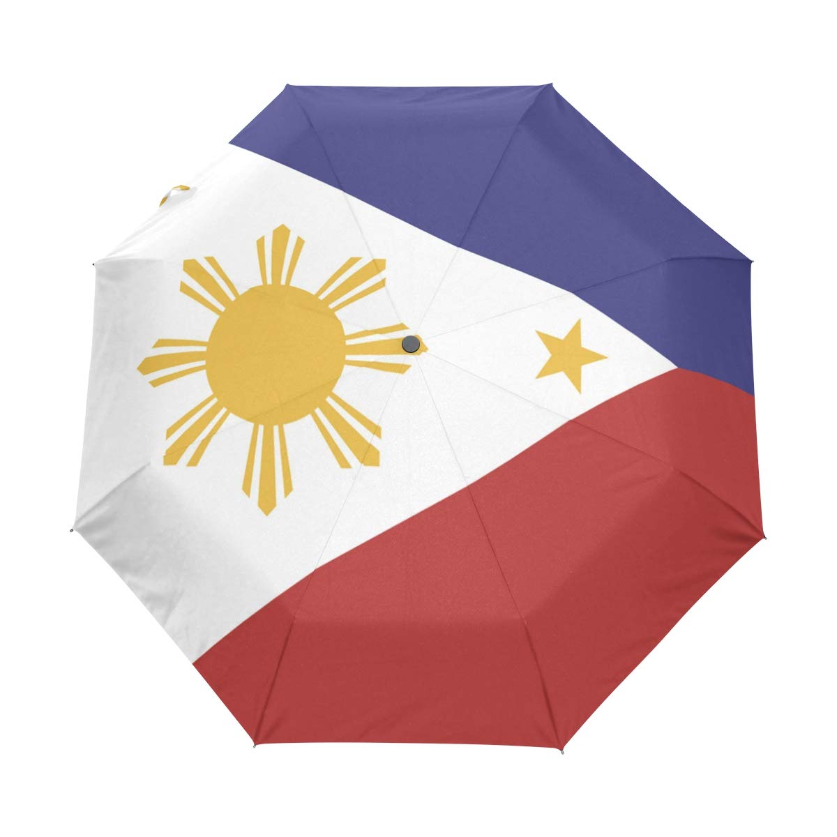 Windproof Travel Umbrella Auto Open & Close - Compact Folding Umbrella for Rain with Philippines Flag Design - Perfect for Commuting, Travel & Outdoor Activities