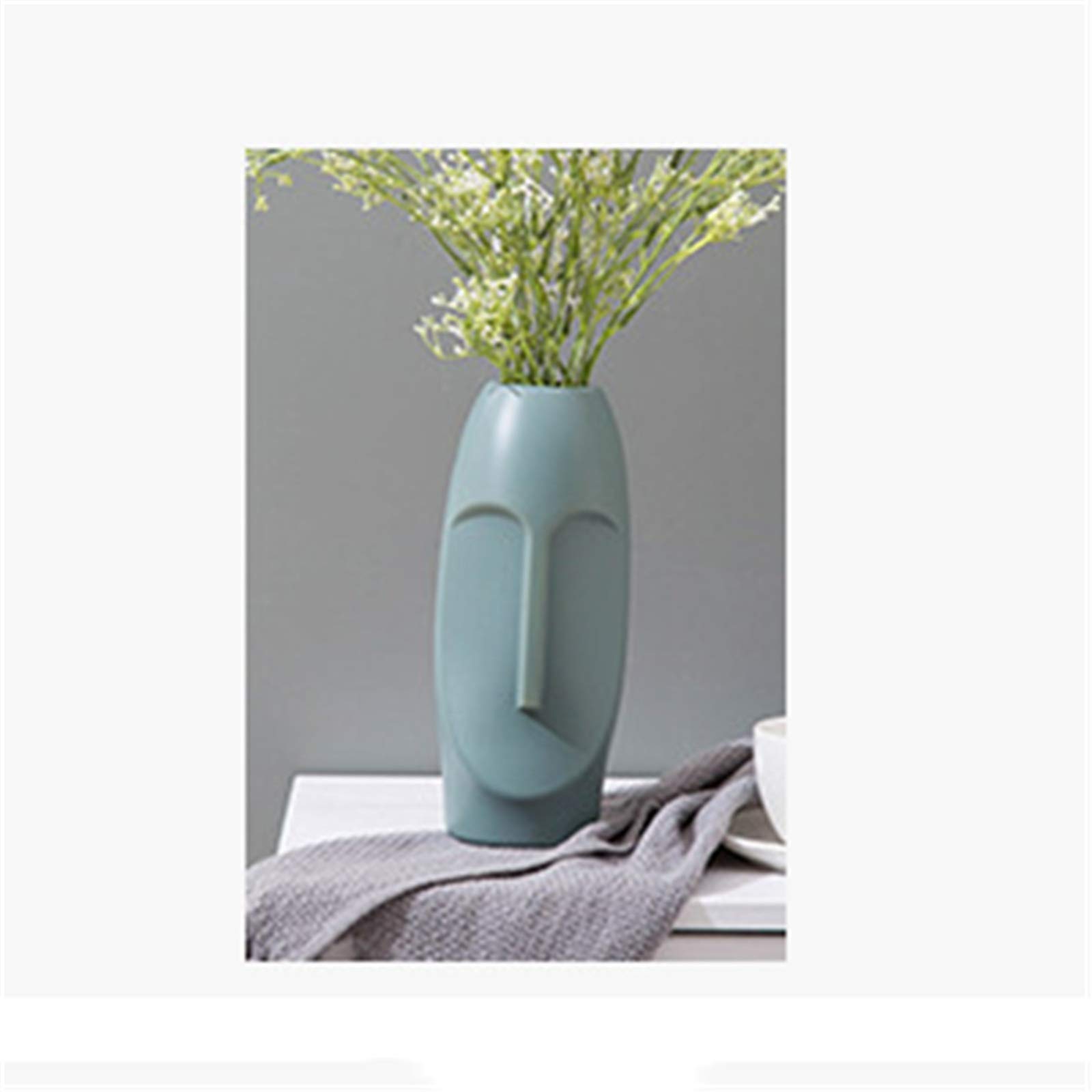 BYRCAL Creative Nordic Plastic Vase - Modern Abstract Faux Glaze Flower Vase for Dried & Fresh Flowers - Home Decor for Living Room, Bedroom, Office & Wedding Centerpieces