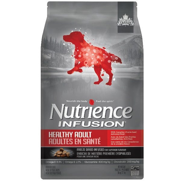 Nutrience Infusion Healthy Adult Beef Recipe Dry Dog Food - High Protein Grain-Free Kibble for Active Dogs - Perfect for Daily Meals & Training Rewards