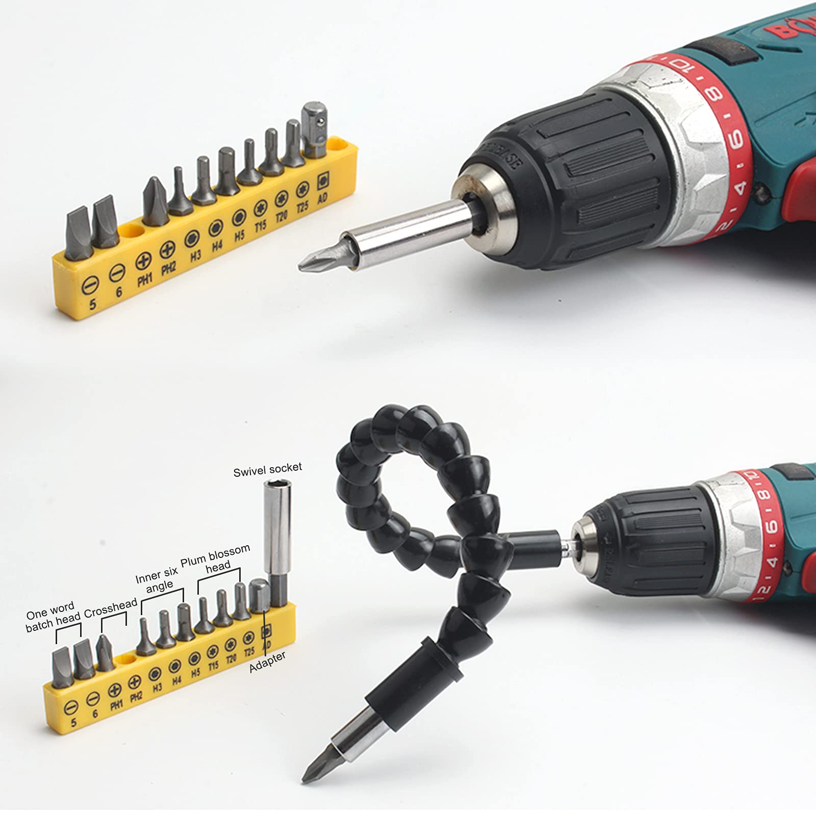 23pcs Flexible Drill Bit Extension Set with 1/4