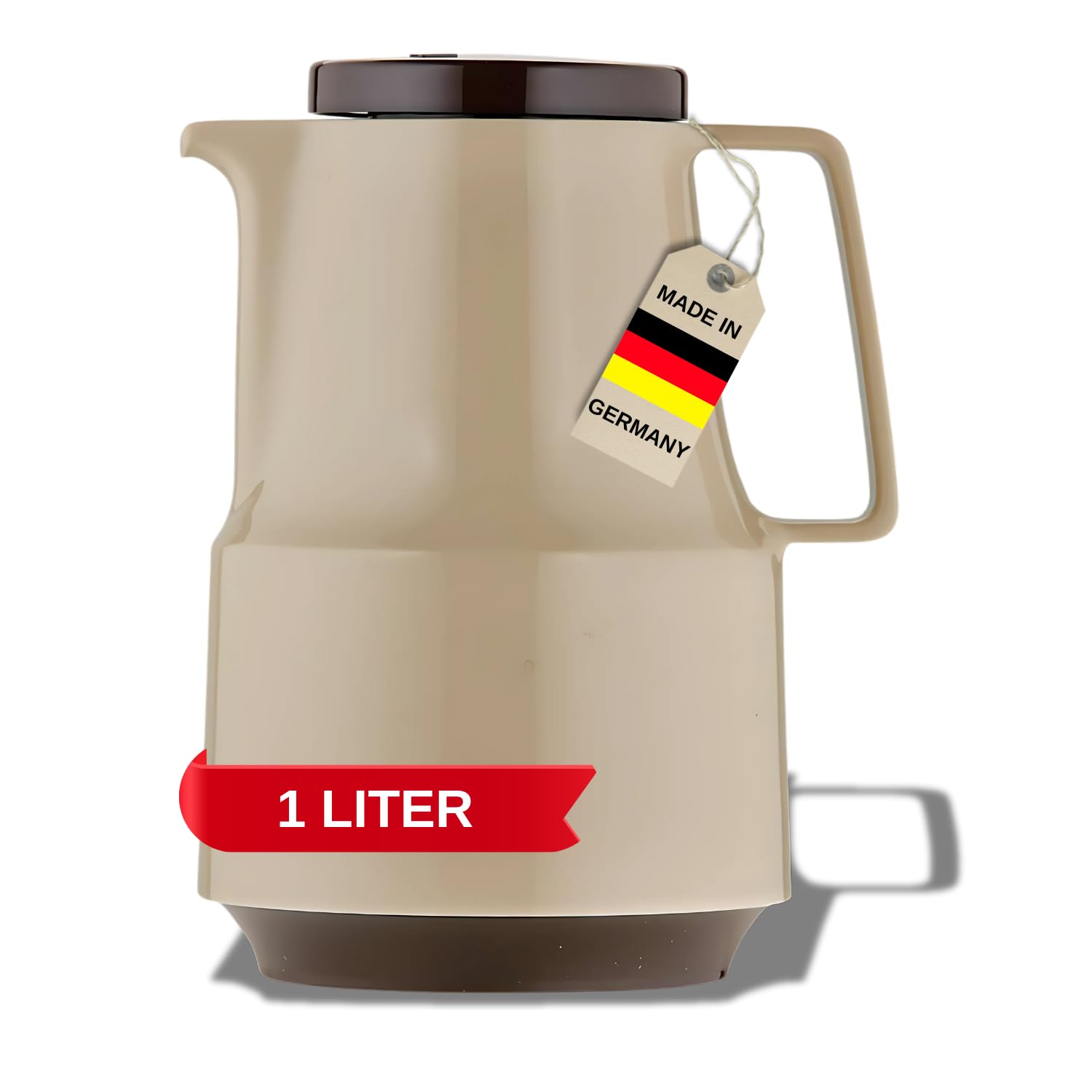 Helios 1 Liter Buffet Vacuum Insulated Jug - Stainless Steel Thermal Carafe for Coffee, Tea & Hot Beverages - Perfect for Restaurants, Catering & Home Use