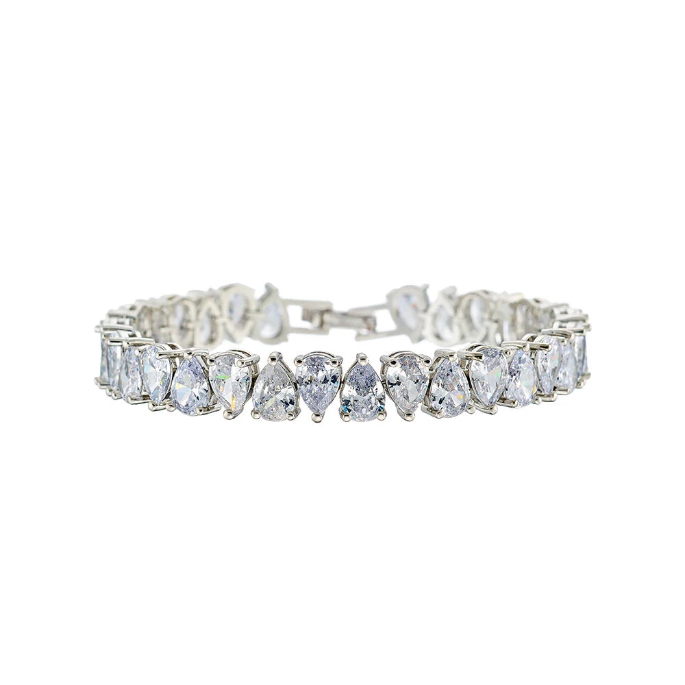 Elegant Silver Tennis Bracelet with Genuine White Zirconia Stones - Perfect for Weddings, Parties & Everyday Luxury Jewelry