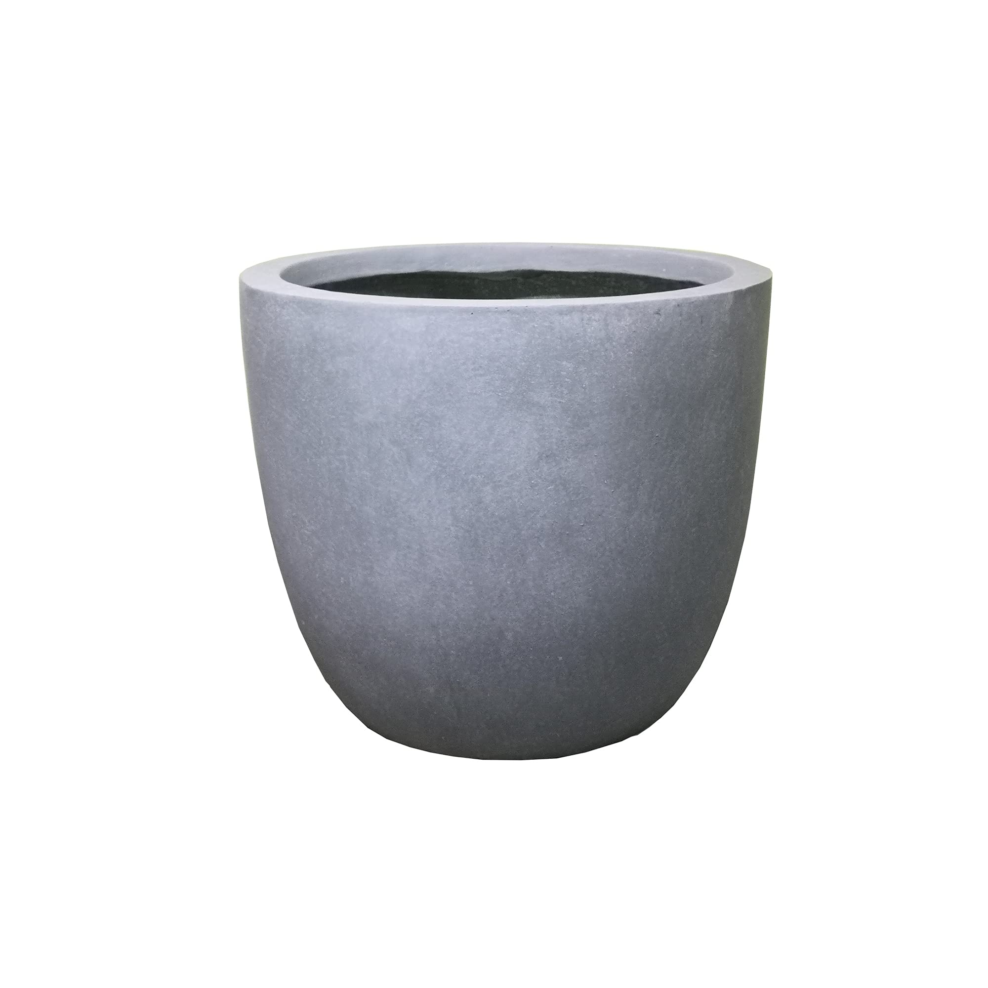 Durx-Litecrete Lightweight Concrete Planter - Small Round Cement Color Modern Seamless Design for Indoor Plants, Succulents & Home Decor | Perfect for Living Room, Office & Garden