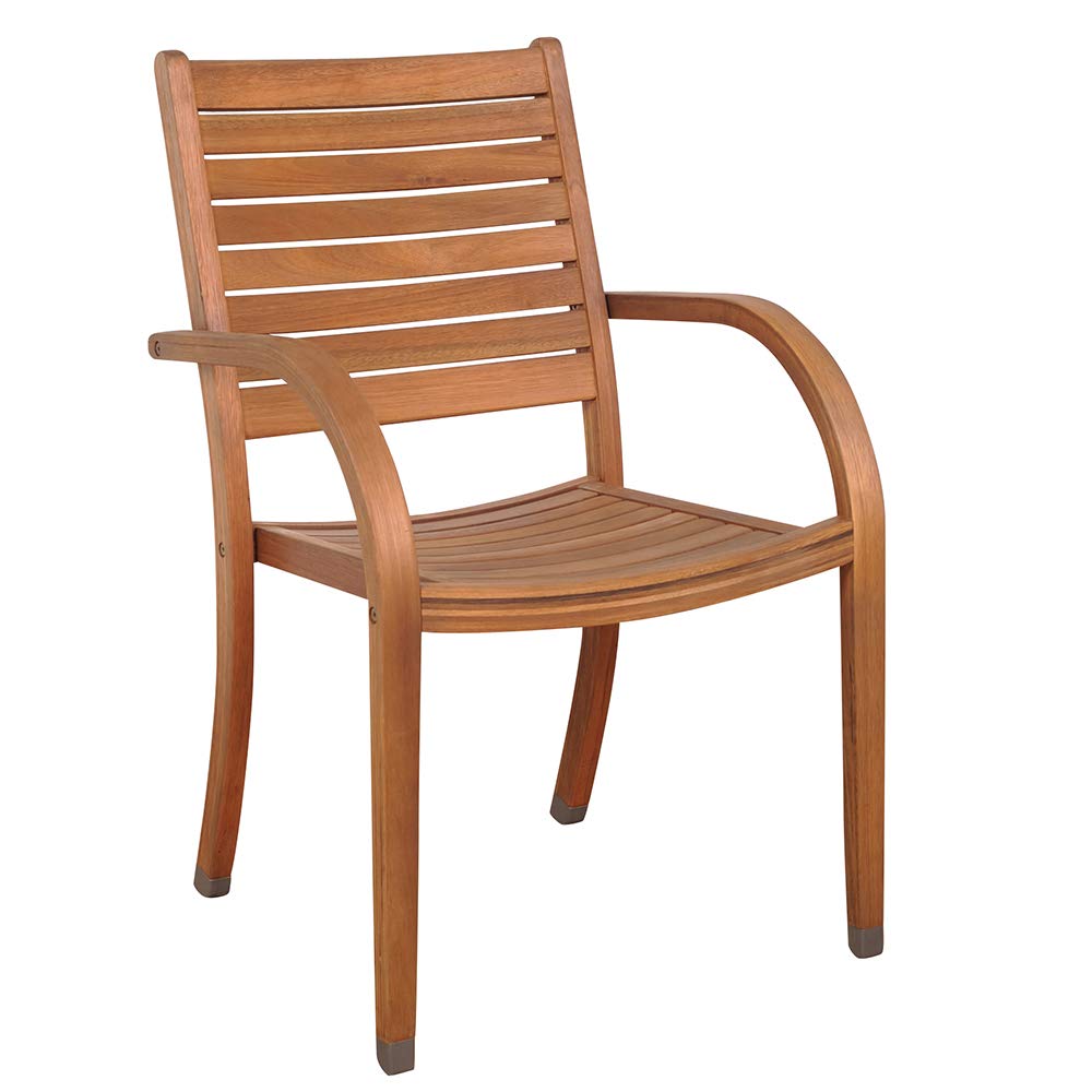 Premium 4-Piece Stackable Wooden Patio Armchair Set - Outdoor Garden, Backyard, Lawn Furniture for Relaxing & Entertaining