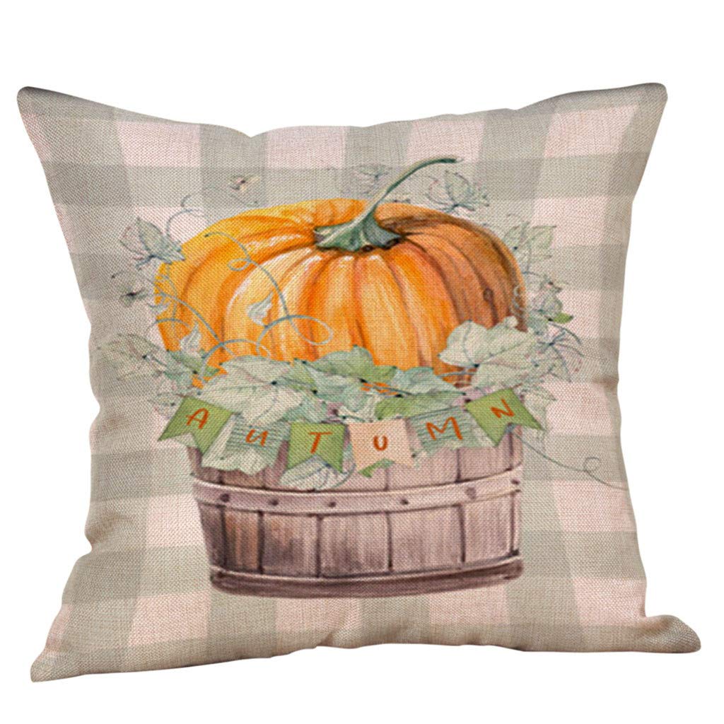 Watonic Fall Pillow Covers 18x18 Inch - Halloween Pumpkin Pattern Decorative Cushion Covers - Soft Cotton Pillowcase for Autumn Decor, Thanksgiving & Cozy Home Decor