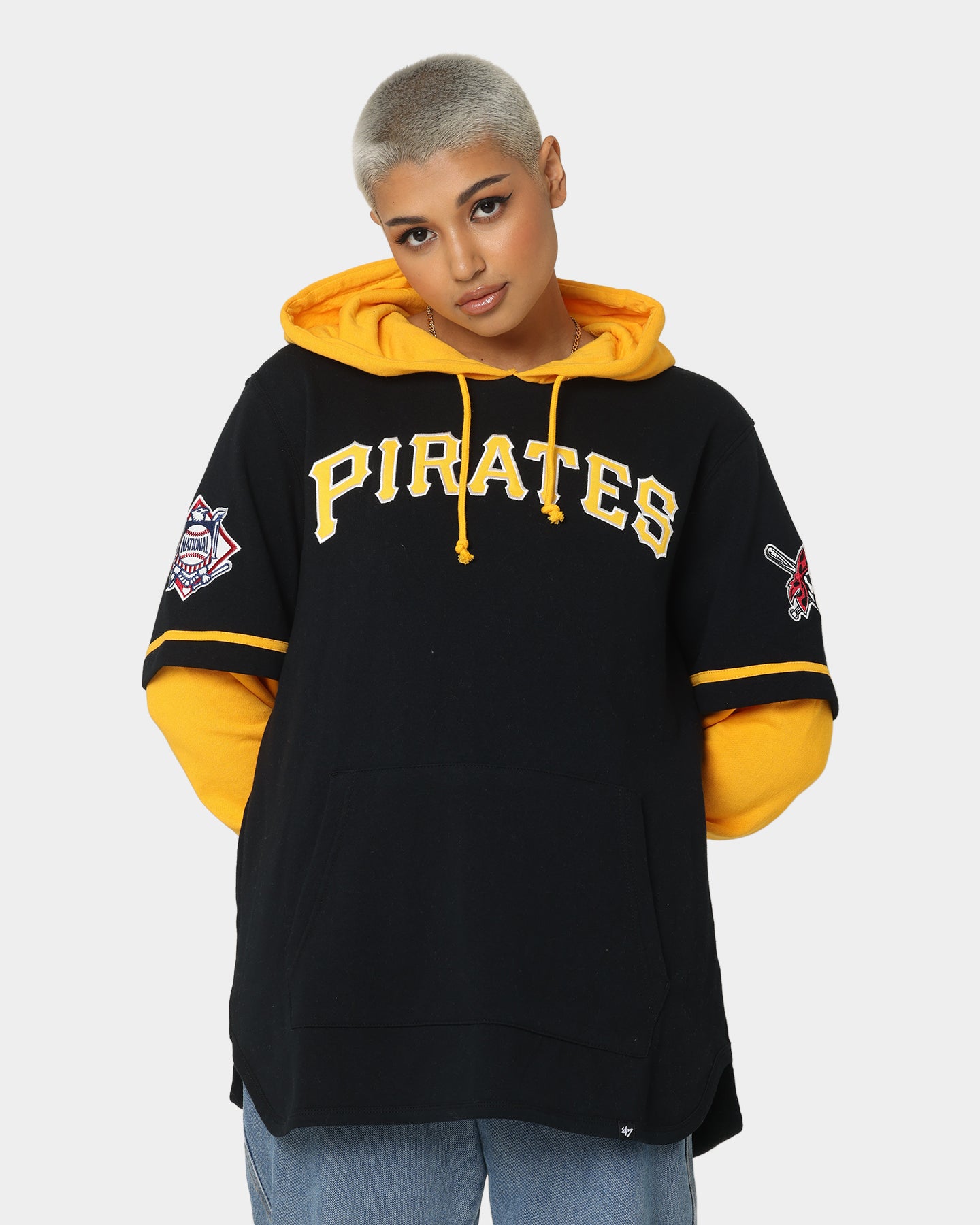 47 Brand Pittsburgh Pirates Shortstop Hoodie - Jet Black - Comfortable & Stylish MLB Fan Hooded Sweatshirt for Men & Women - Perfect for Game Day, Casual Wear & Outdoor Activities