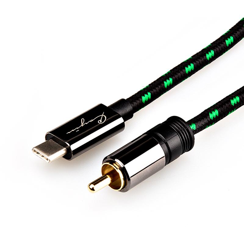 High-Quality Cayin CS 30TCR USB Type C to RCA Coaxial Audio Cable - Perfect for DAC, Hi-Fi Systems & Home Theater Setups