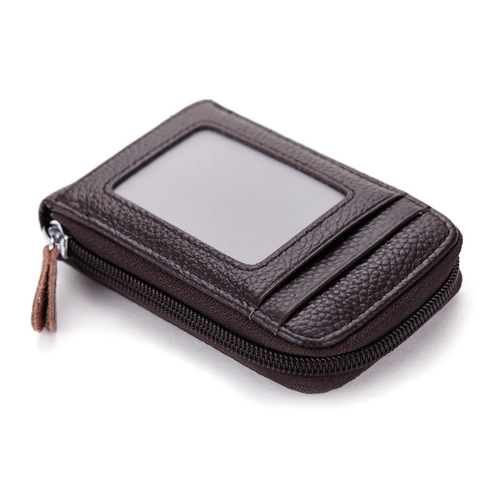 Premium Leather Slim RFID Blocking ID Window Card Holder Wallet - Stylish & Compact for Everyday Use, Travel & Business Cards