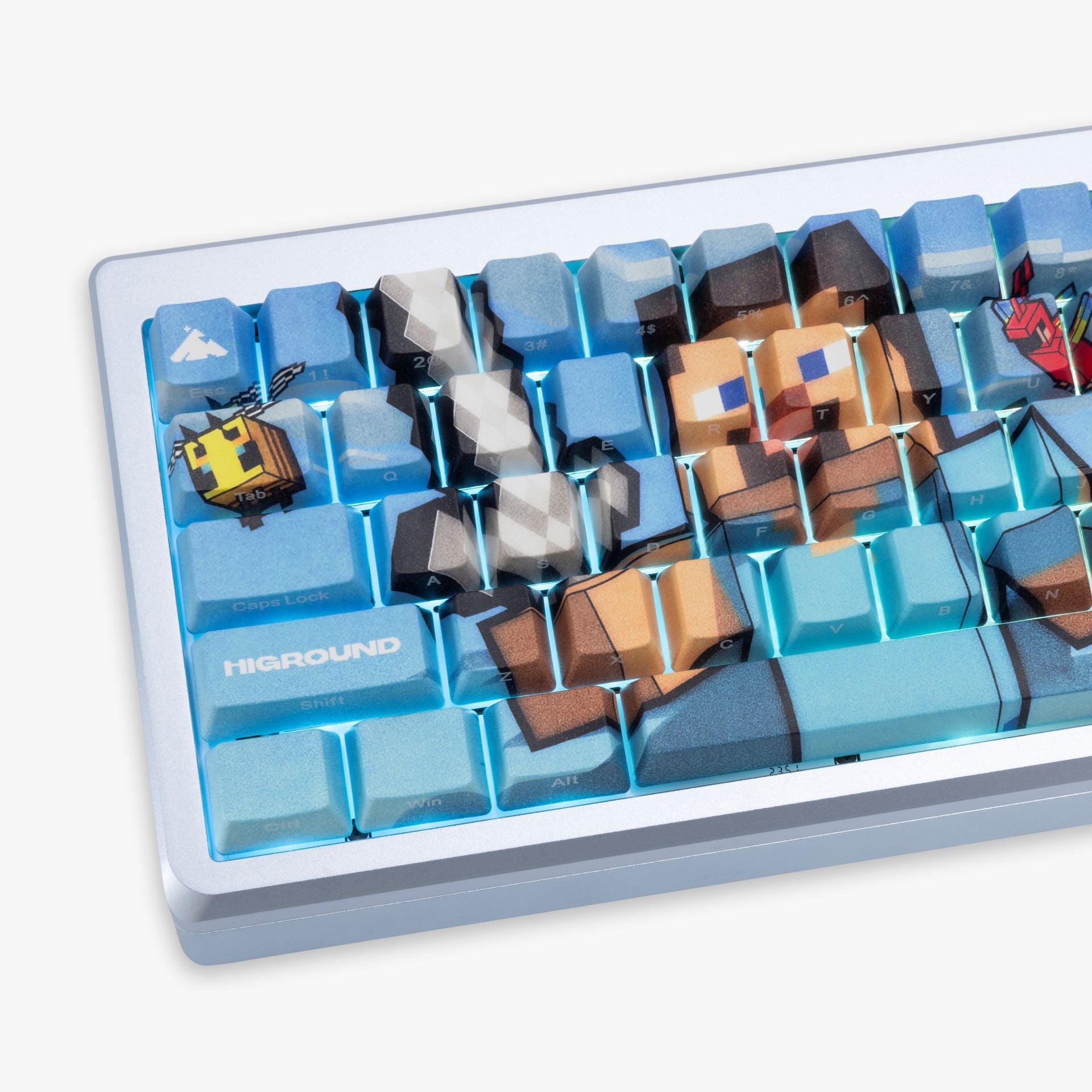 HG x Minecraft Summit 65 Mechanical Gaming Keyboard - Steve & Animals Theme - Perfect for Minecraft Gaming & Typing