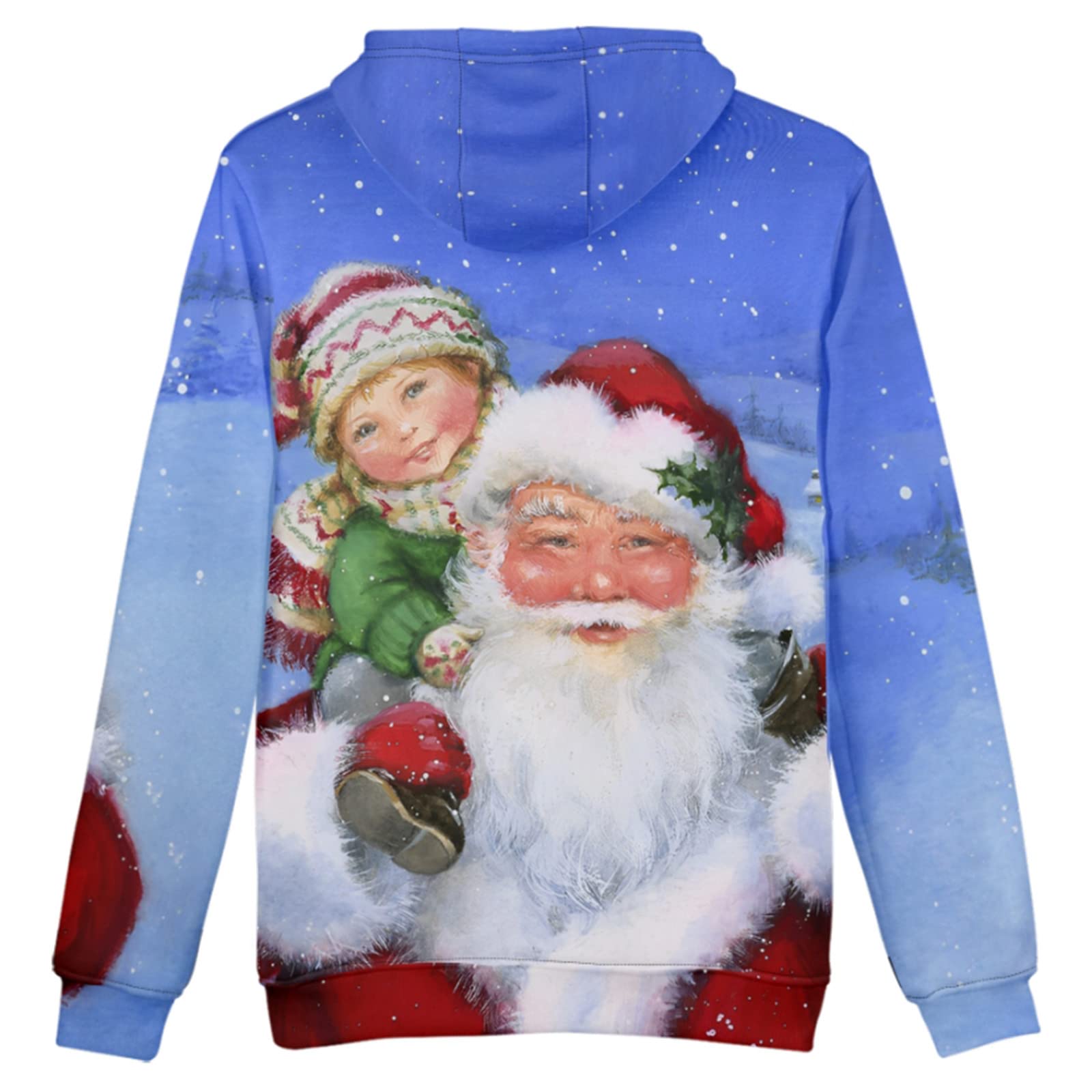 Funny 3D Santa Elf Christmas Hoodie for Men - Festive Pullover Sweatshirt with Kangaroo Pocket (Plus Size Available) | Perfect for Holiday Parties, Ugly Sweater Contests & Cozy Winter Gatherings