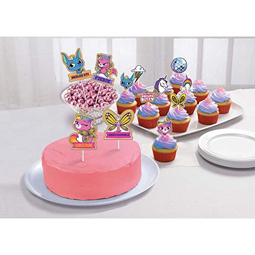Rainbow Butterfly Unicorn Kitty™ Paper Topper Set - Colorful Party Decorations for Birthdays, Baby Showers & DIY Scrapbooking