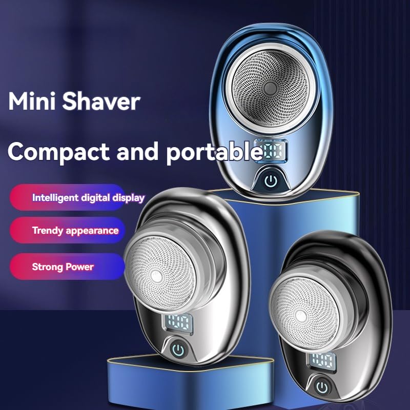 Mini Portable Electric Shaver for Men - Waterproof USB Rechargeable Travel Razor with Black-Silver Gradient Design | Perfect for Business Trips, Gym Bags & Daily Grooming
