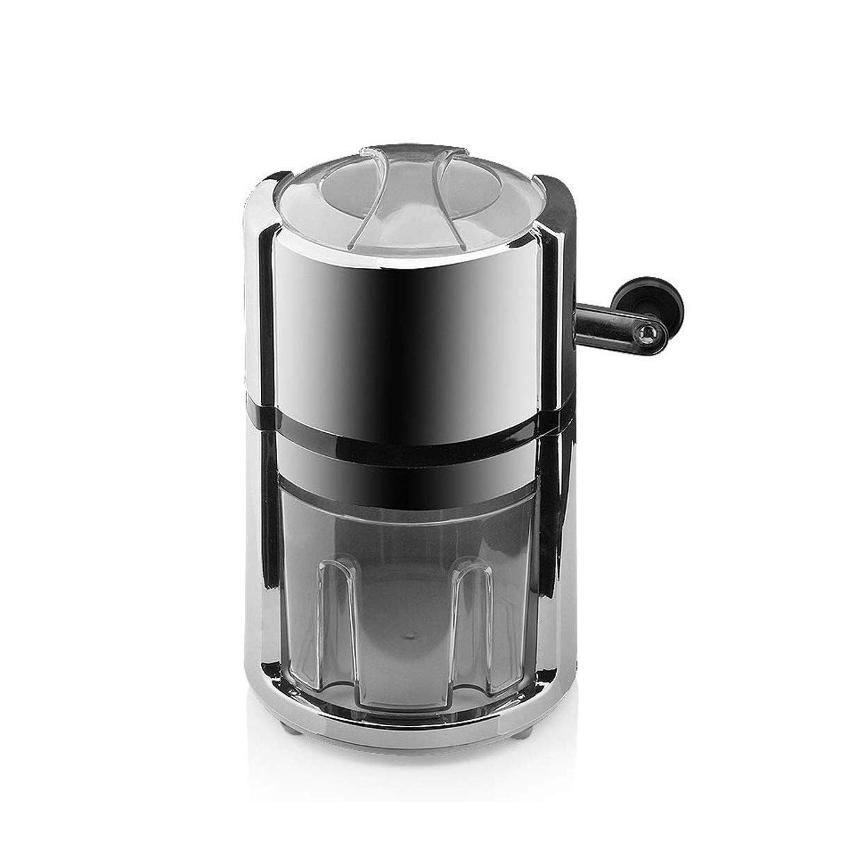 Stainless Steel Manual Hand Crank Ice Crusher - Fast Crushing Freestanding Commercial Ice Maker for Cocktails, Smoothies & Home Bars - Durable Round Ice Breaker Machine for Restaurants & Parties
