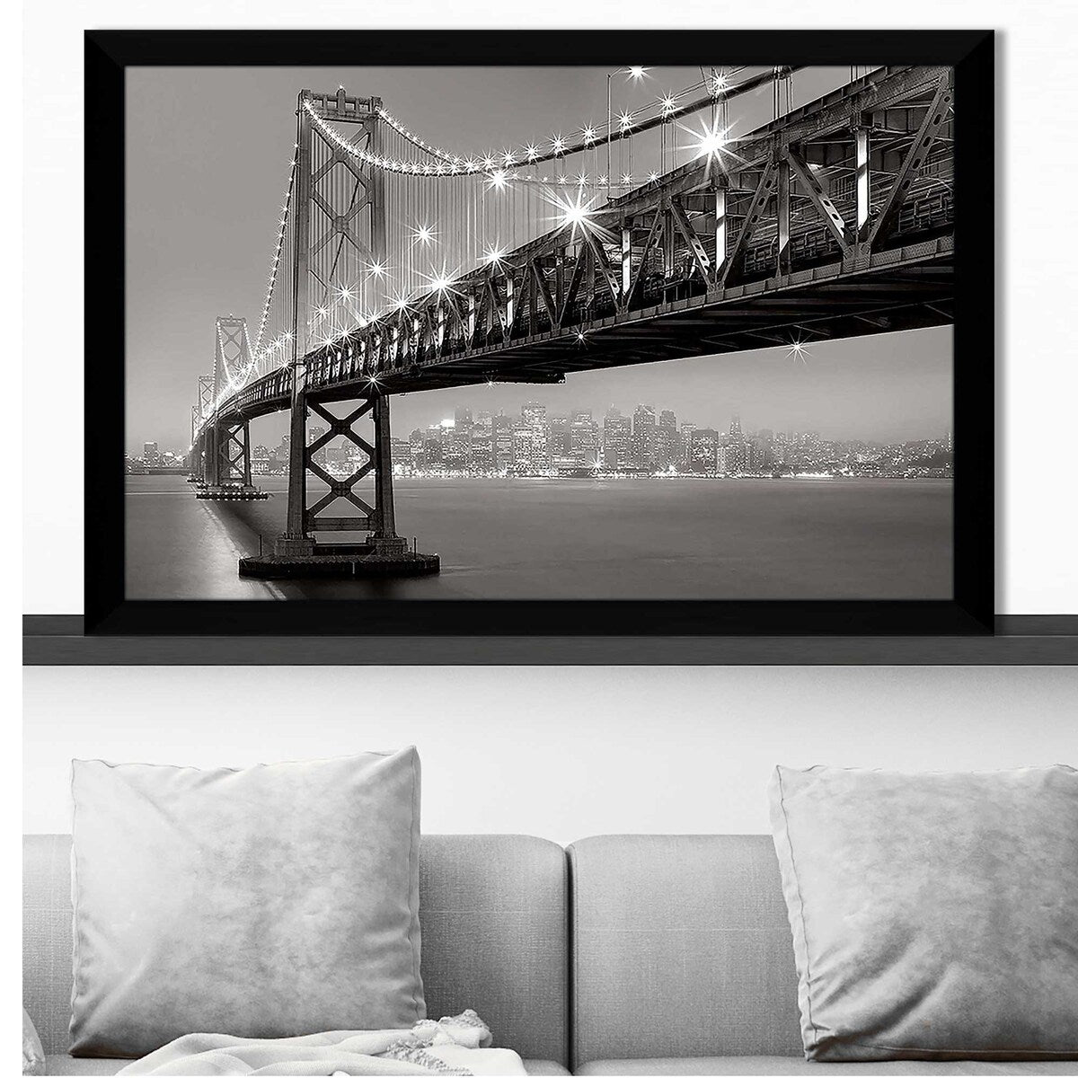 Bay Bridge at Night Acrylic Print - Stunning Wall Art for Living Room, Office & Bedroom Decor