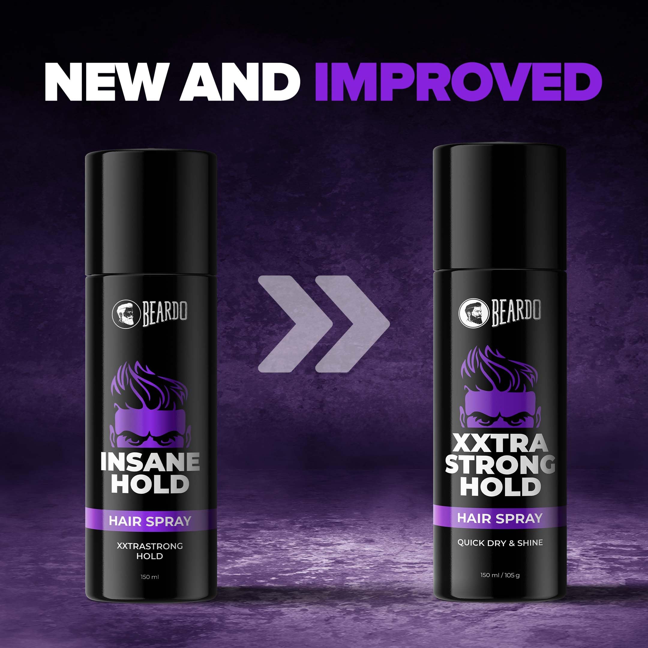 Beardo Xxtra Strong Hold Hair Spray for Men - 150ml/105g | Lightweight, Non-Sticky Extreme Hold Styling Spray | Perfect for All-Day Hairstyles, Weddings & Professional Looks