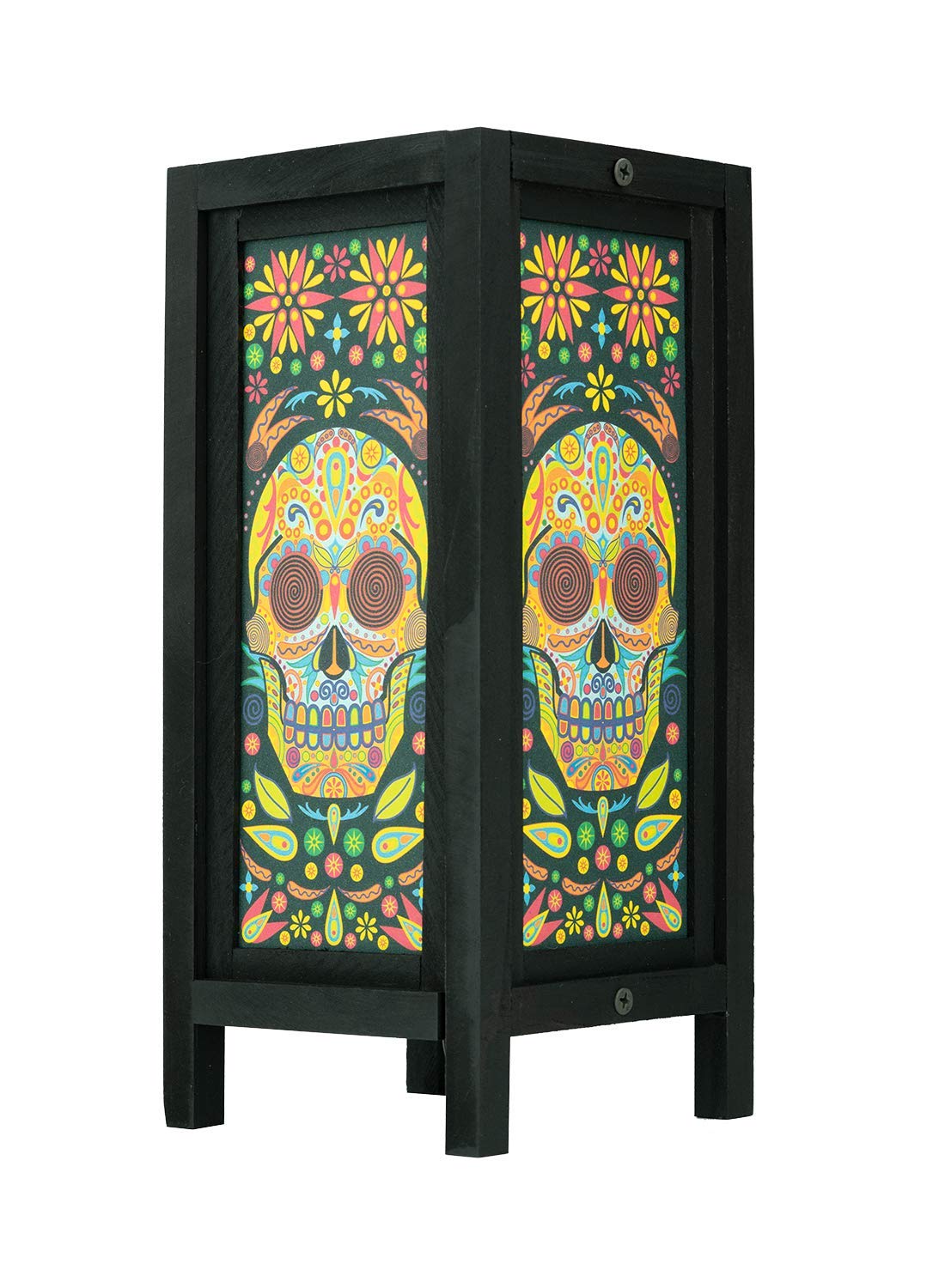 Boomerang Red Berry Thailand Lanna Vintage Handmade Asian Table Lamp - Japanese Inspired Modern Home Decor with Skull Design (63O) - Perfect for Bedroom, Living Room & Boho Style Interior Lighting