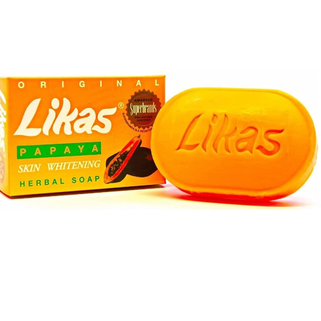 Likas Original Papaya Herbal Soap - Natural Skin Whitening & Exfoliating Bar for Face & Body - Perfect for Acne Treatment & Glowing Skin at Home Spa