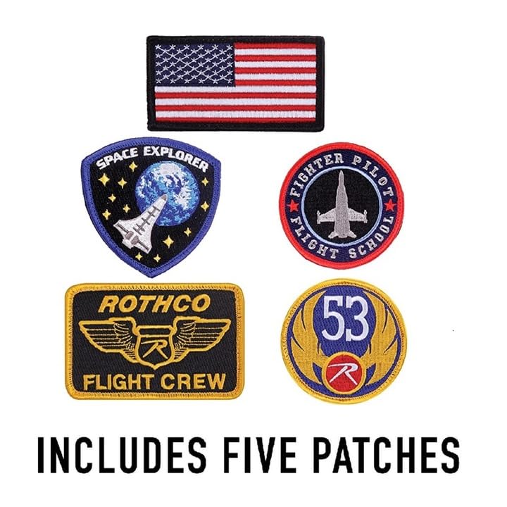 Rothco Classic Cold Weather Bomber Flight Jacket with Morale Patches - Warm Military Style Aviator Jacket for Men & Women - Perfect for Outdoor Adventures, Airsoft, and Winter Fashion
