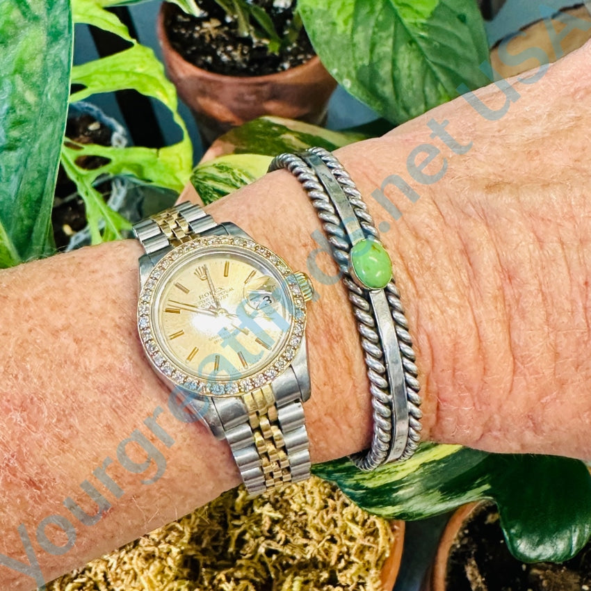 Sterling Silver Green Gaspeite Beaded Bracelet - Handmade Navajo Jewelry by Steven Apachito | Perfect for Boho Fashion, Gift Giving & Spiritual Healing