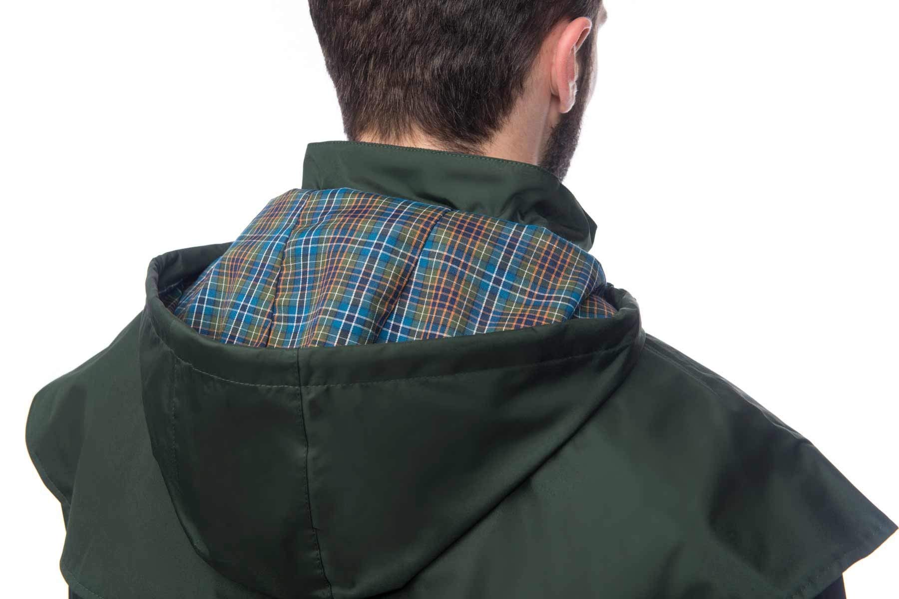 **Men's Waterproof Raincoat with Removable Hood - LightHouse Stockman Warm Windproof Long Lined Outdoor Jacket for Hiking, Camping & Rainy Weather**