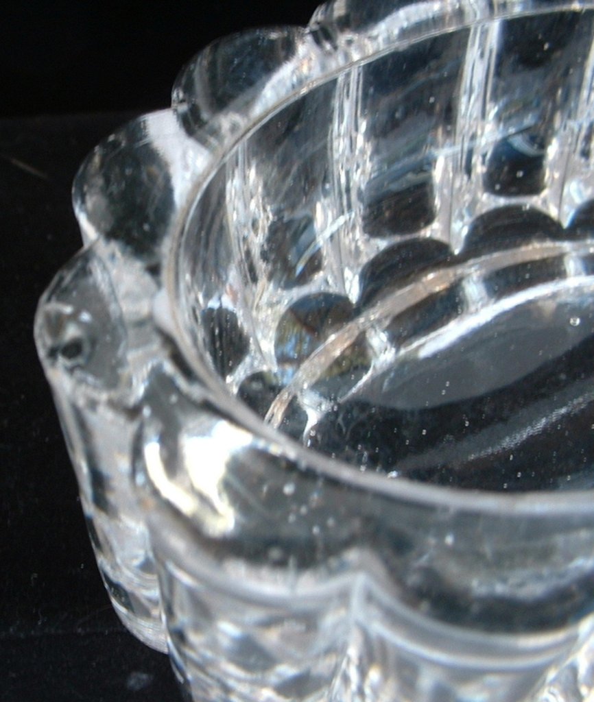 Open Salt Master Crystal Victorian Oval Lobed Melon Sides - Antique Edwardian Era Tableware for Fine Dining & Collectors