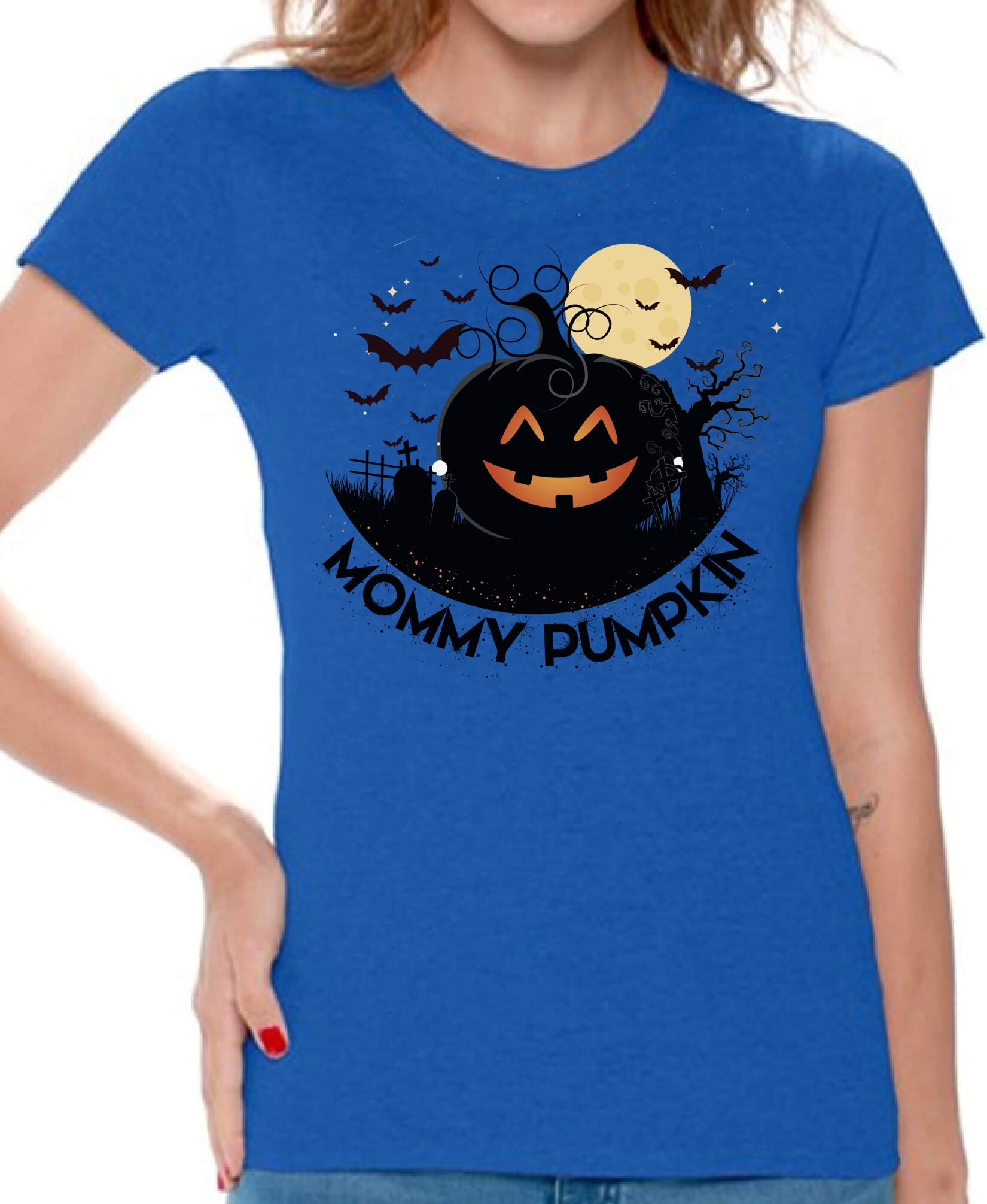 Funny Halloween T-Shirt for Women - Cute Pumpkin Mom Shirt | Perfect for Halloween Parties, Trick or Treat & Family Costume Matching