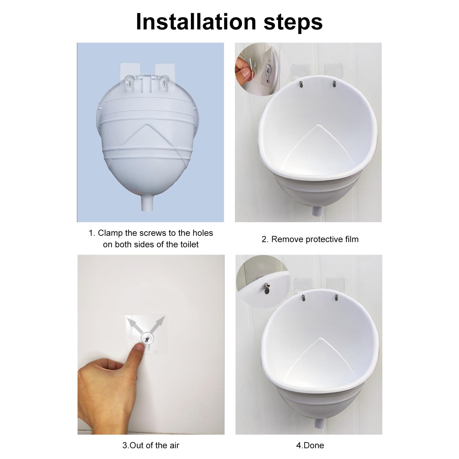 Waterless Urinal with Hose - Wall Mounted Plastic Urine Diverter for Men & Kids - Splash Proof Outdoor Portable Toilet for Camping, RV, Garden & Bathroom - Easy Installation Water Saving Solution