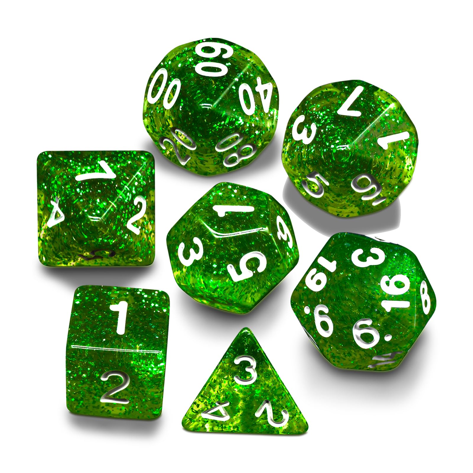 Premium 10-Sided RPG Dice Set for Dungeons & Dragons, D&D, Pathfinder & Tabletop Games - Includes D20 in Vibrant Green - Perfect for Fantasy Roleplaying, Campaigns & Game Nights