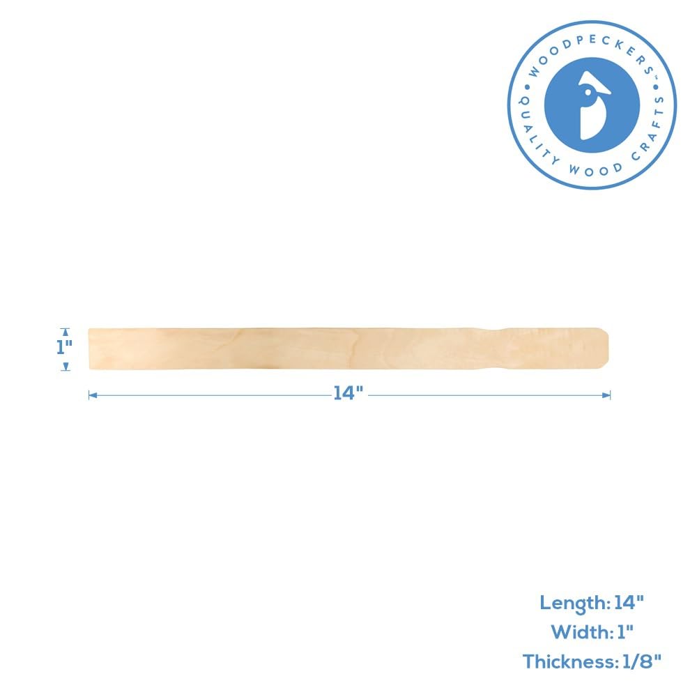 500 Pack 14 Inch Hardwood Paint Stir Sticks - Wood Mixing Paddles for Epoxy, Resin, Paint, Crafts - Perfect for DIY Projects, Garden Markers, Library Labels & Home Improvement