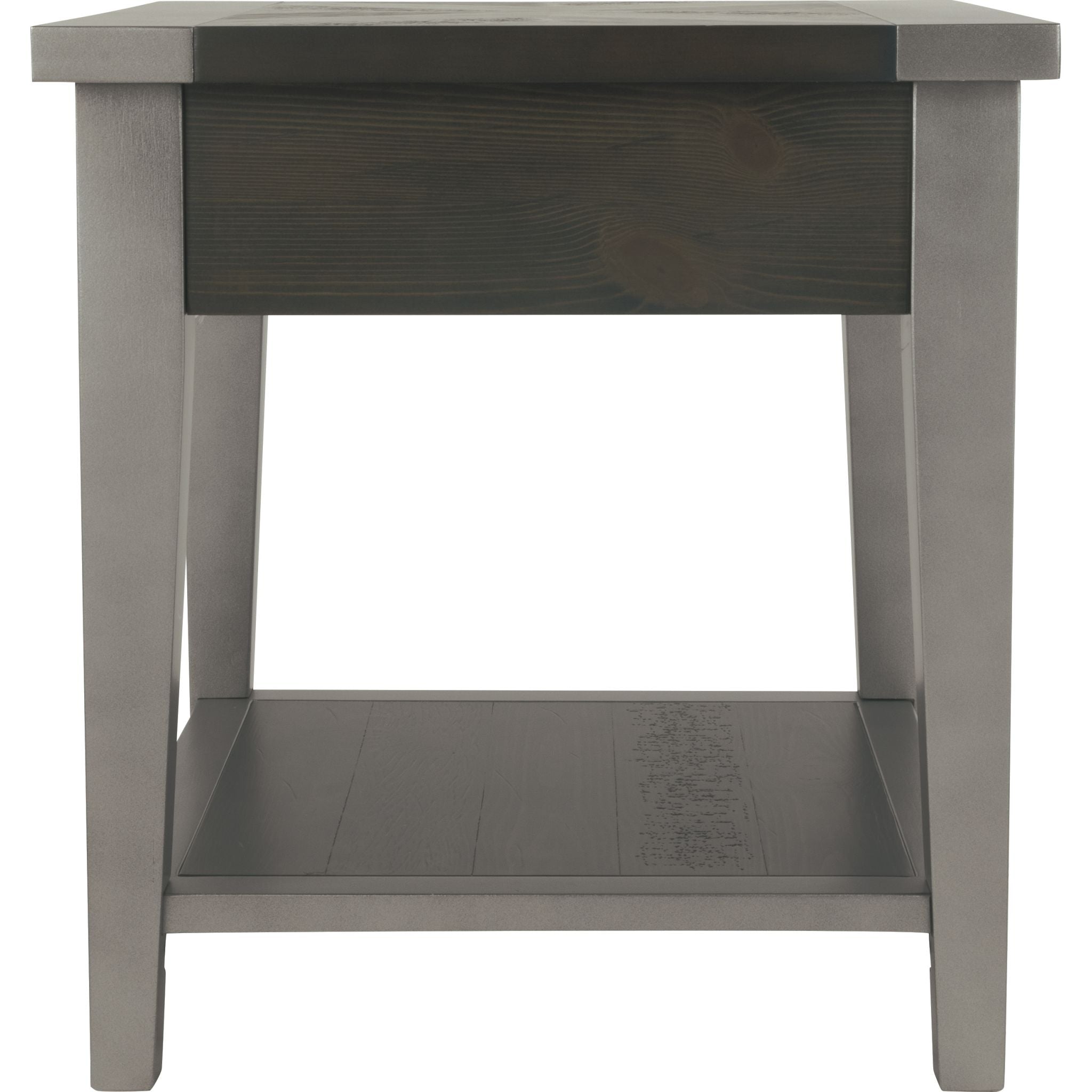 Branbury End Table - Modern Gray Nightstand for Living Room, Bedroom, or Office - Small Side Table with Sturdy Design for Home Decor