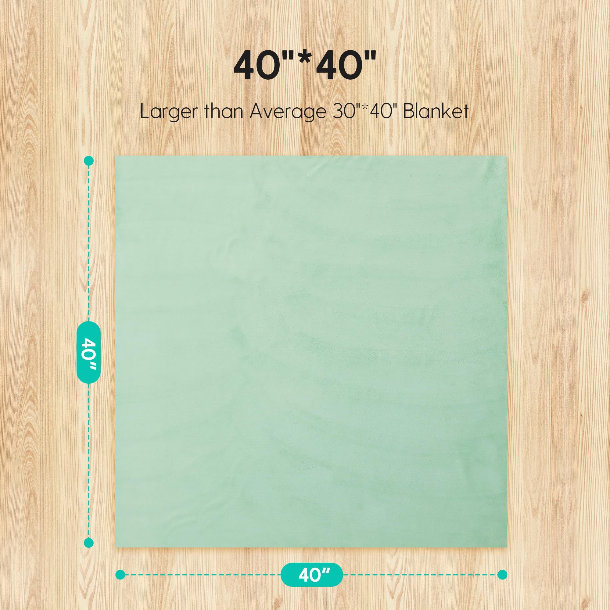 Ultra Soft Fleece Baby Blankets for Boys & Girls - 40x40 Inch Cozy Square Blanket, Lightweight Toddler & Newborn Receiving Blanket for Crib, Stroller & Nursery - Neutral Green - Perfect for Swaddling, Playtime & Travel