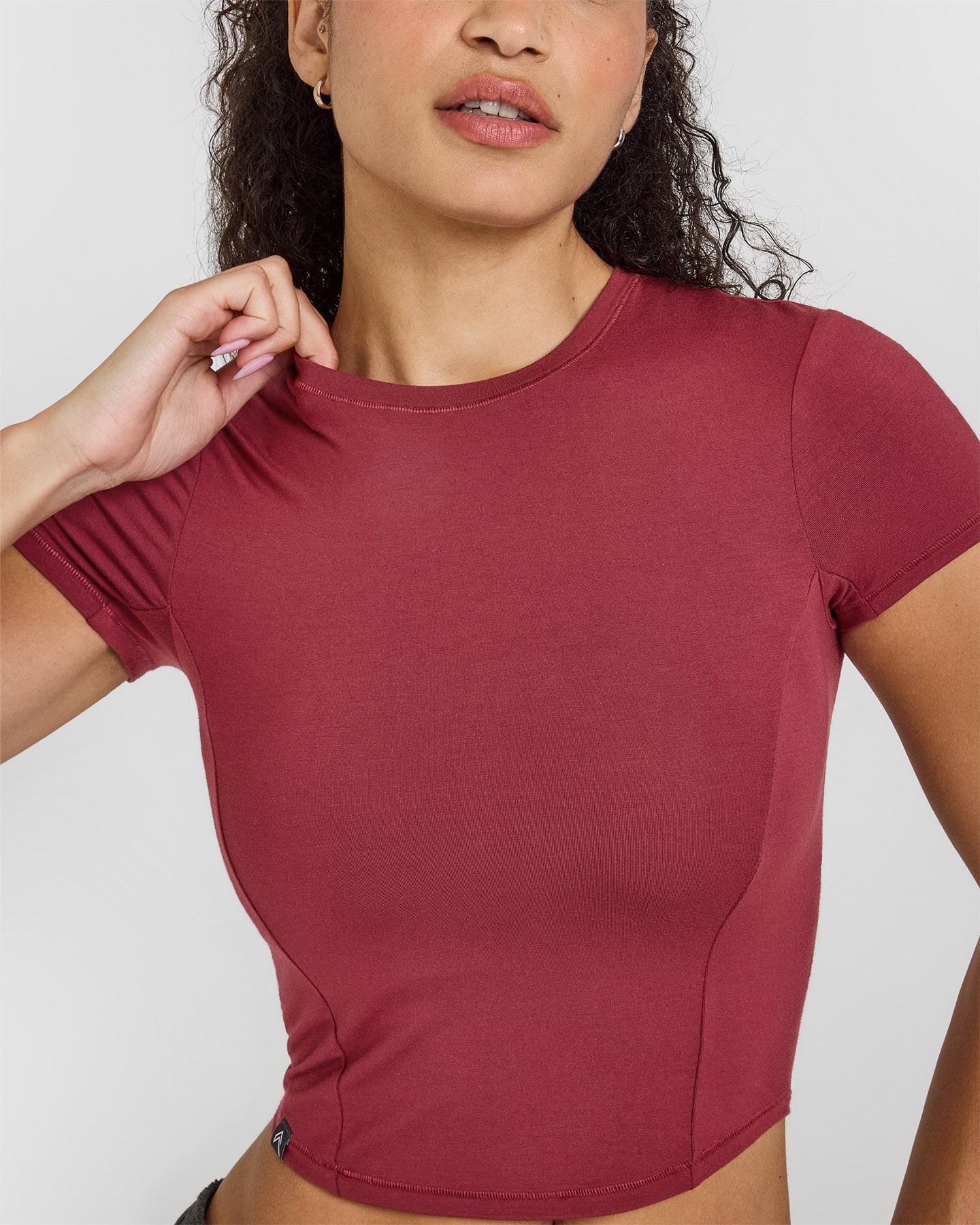 Mellow™ Soft Mid Short Sleeve T-Shirt for Women - Comfortable Cotton Tee in Burnt Cherry | Perfect for Casual Wear, Summer Outfits & Everyday Comfort