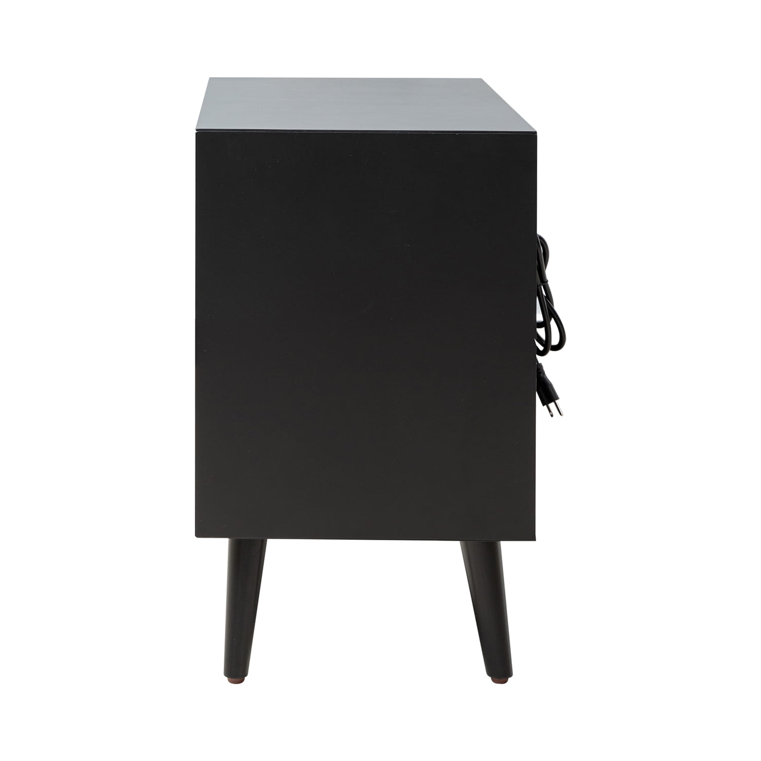 Mid Century Modern Nightstand with 2 Drawers & Built-in USB Outlets - Stylish Bedside Table for Bedroom, Living Room, or Office