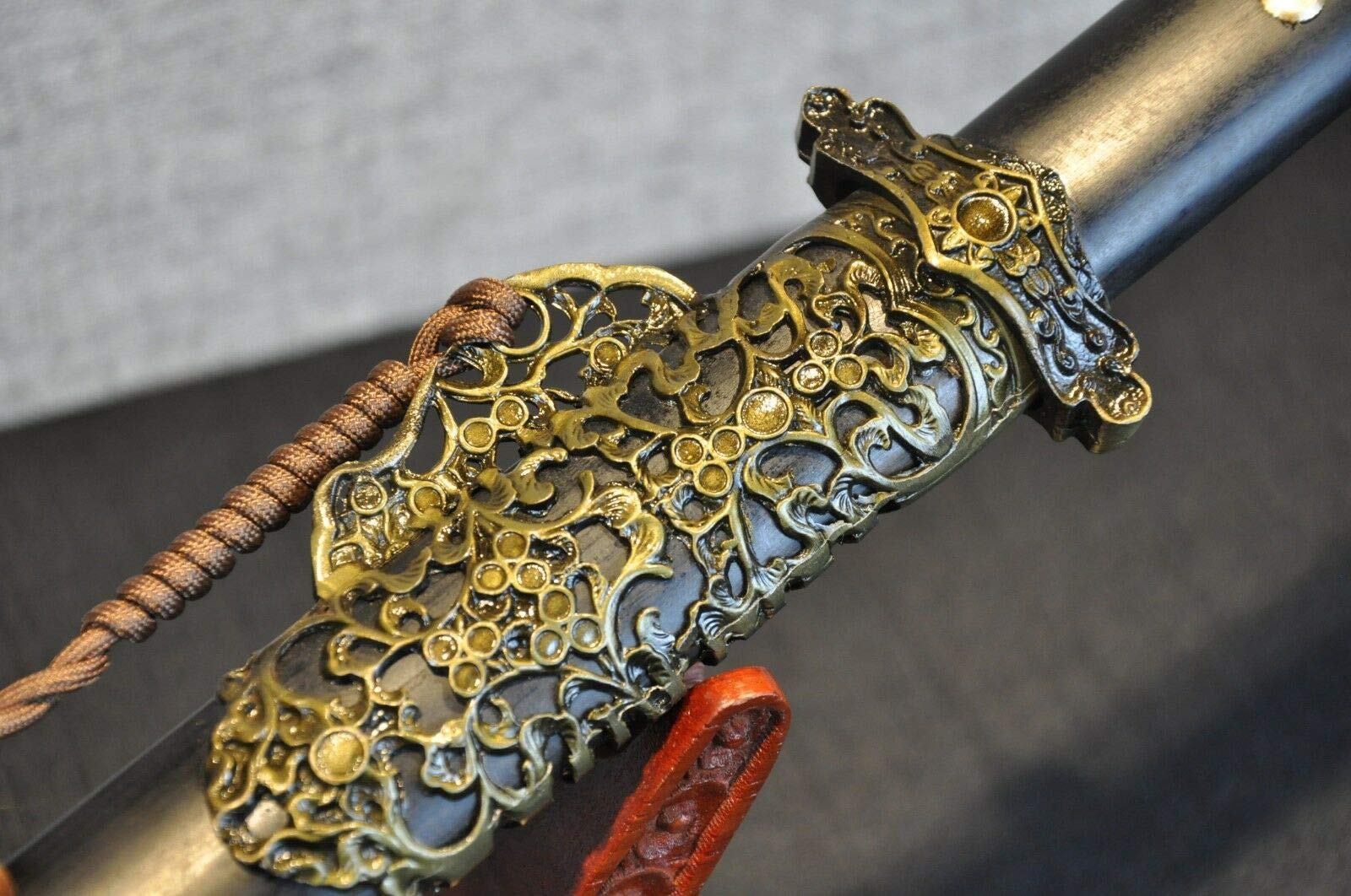 Handmade Damascus Steel Sword Knife with Ebony Handle - XY Hollow Tang Design, Alloy Blade for Collectors, Cosplay & Medieval Reenactment