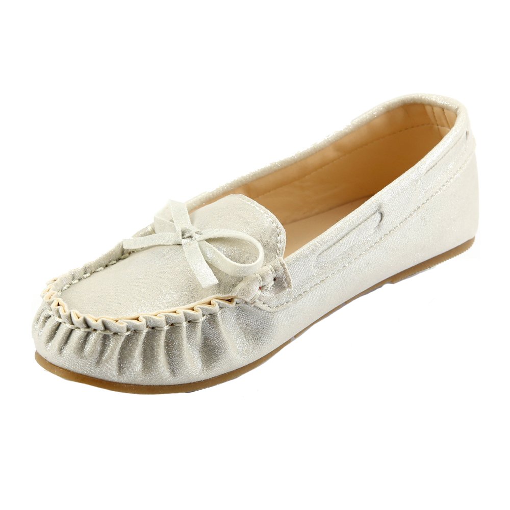 The Doll Maker Girls' Glitter Moccasins for Toddlers & Little Kids - Soft & Sparkly Slippers for Indoor Play, Dress Up & Special Occasions